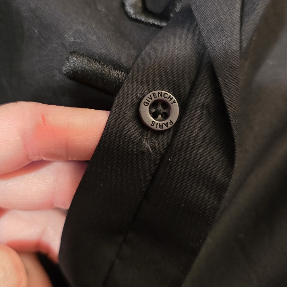 Givenchy Split Embroidered Logo Button Down Shirt… - image 9